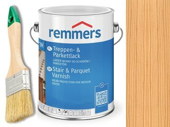 Lakier do SCHODÓW MEBLI PARKIETÓW DRZWI ZABAWEK bezbarwny 2,5 L Remmers